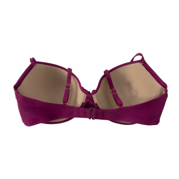 Shade And Shore Womens 36D Pink Magenta Underwire Bikini Top Twist Ring Detail - Picture 3 of 10